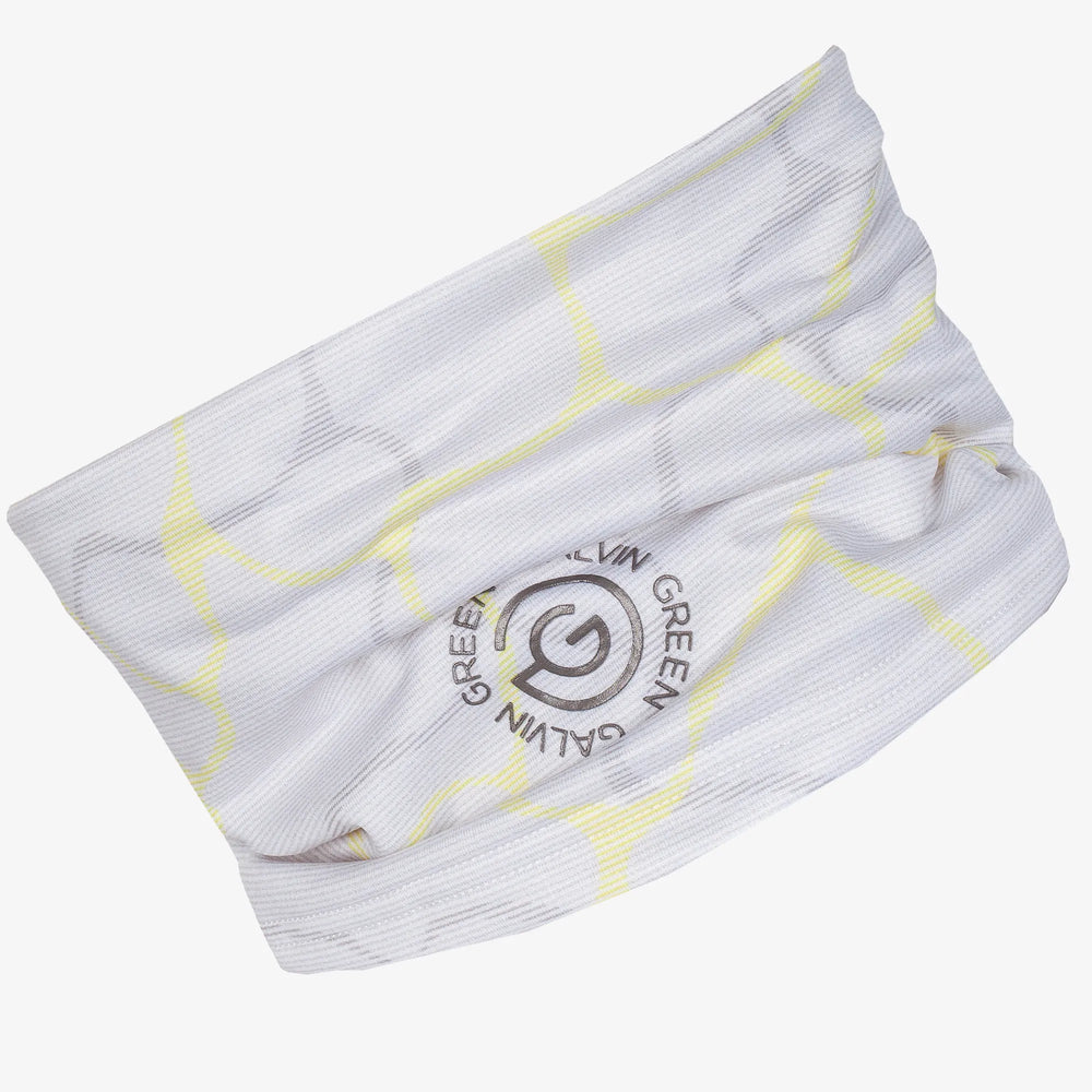 Dugan is a Insulating golf neck warmer in the color White/Sunny Lime(0)