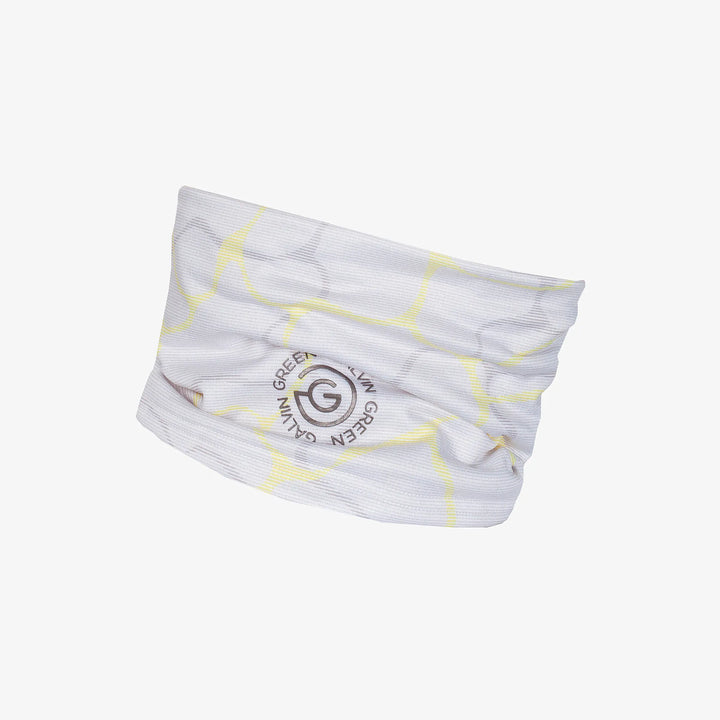 Dugan is a Insulating golf neck warmer in the color White/Sunny Lime(1)