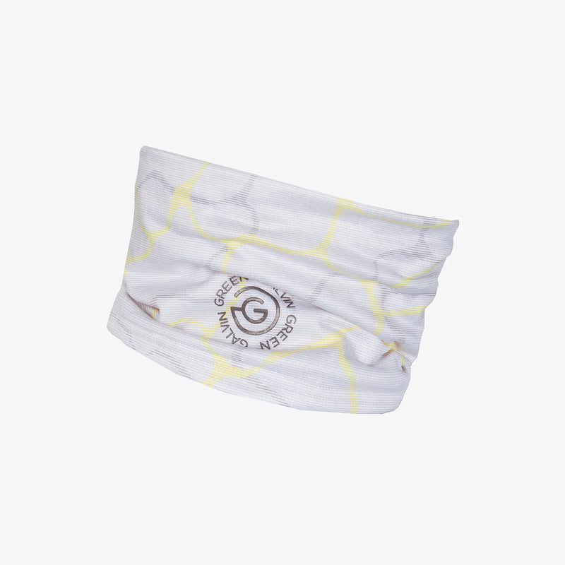 Dugan is a Insulating golf neck warmer in the color White/Sunny Lime(1)