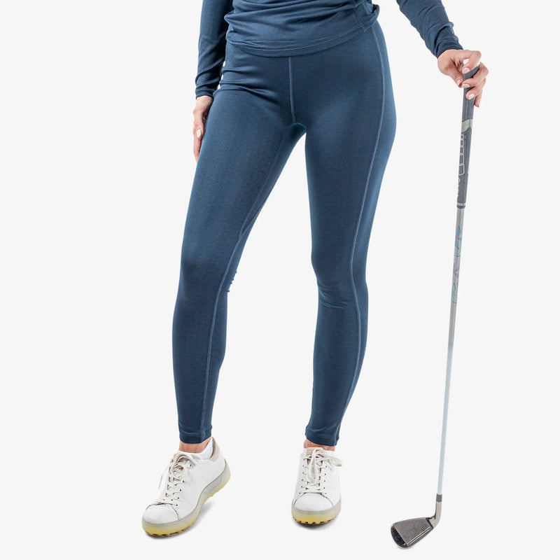 Ebba is a Thermal base layer golf leggings for Women in the color Navy/Blue Bell(1)