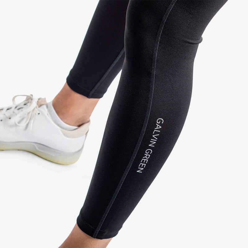 Ebba is a Thermal base layer golf leggings for Women in the color Black/Red(4)