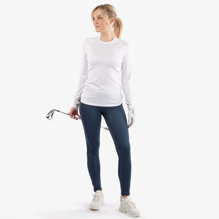 Elaine is a Thermal base layer golf top for Women in the color White(2)