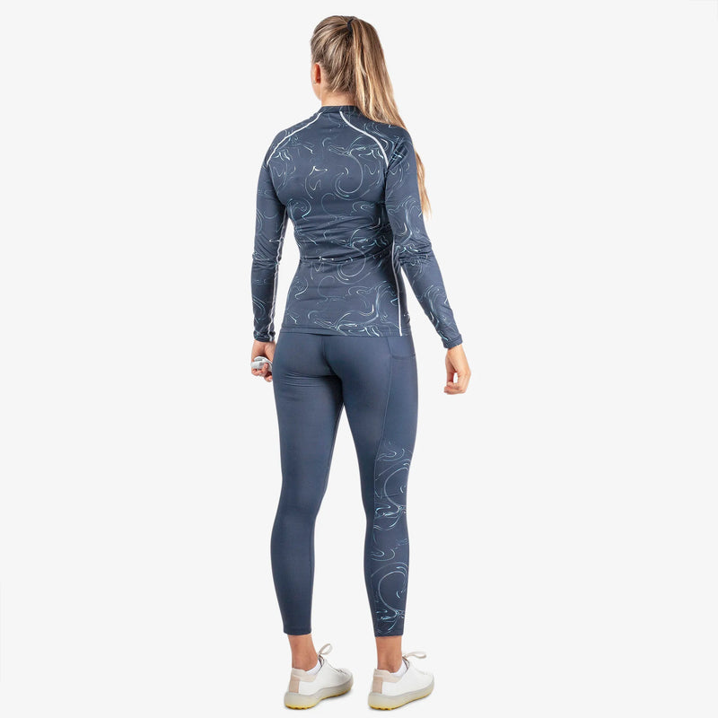 Ella is a UV protection golf top for Women in the color Navy/White(3)