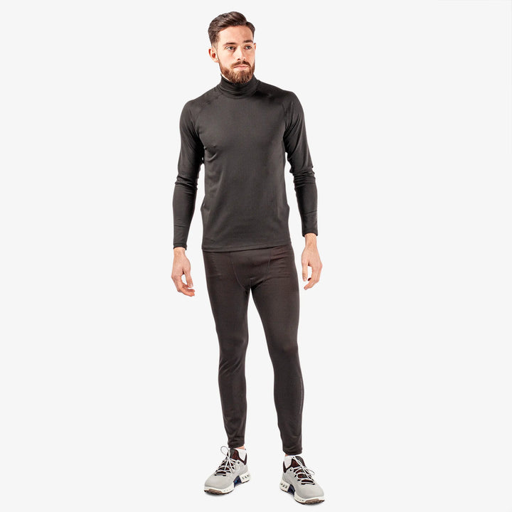 Elof is a Thermal base layer golf leggings for Men in the color Black/Red(1)