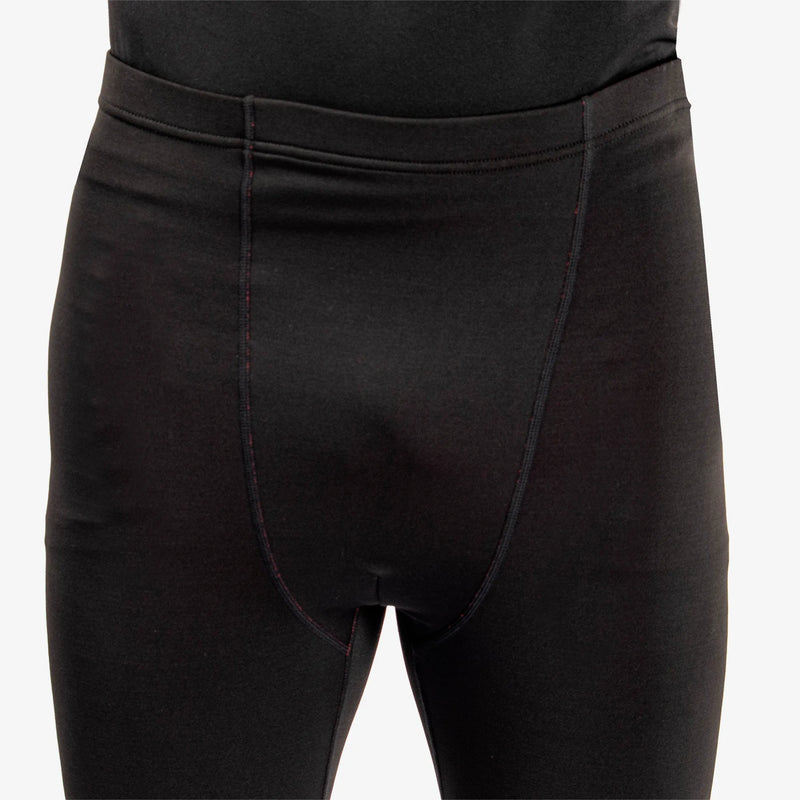 Elof is a Thermal base layer golf leggings for Men in the color Black/Red(4)