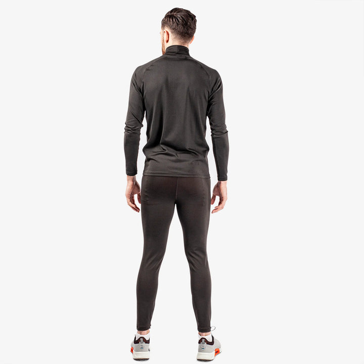 Elof is a Thermal base layer golf leggings for Men in the color Black/Red(9)