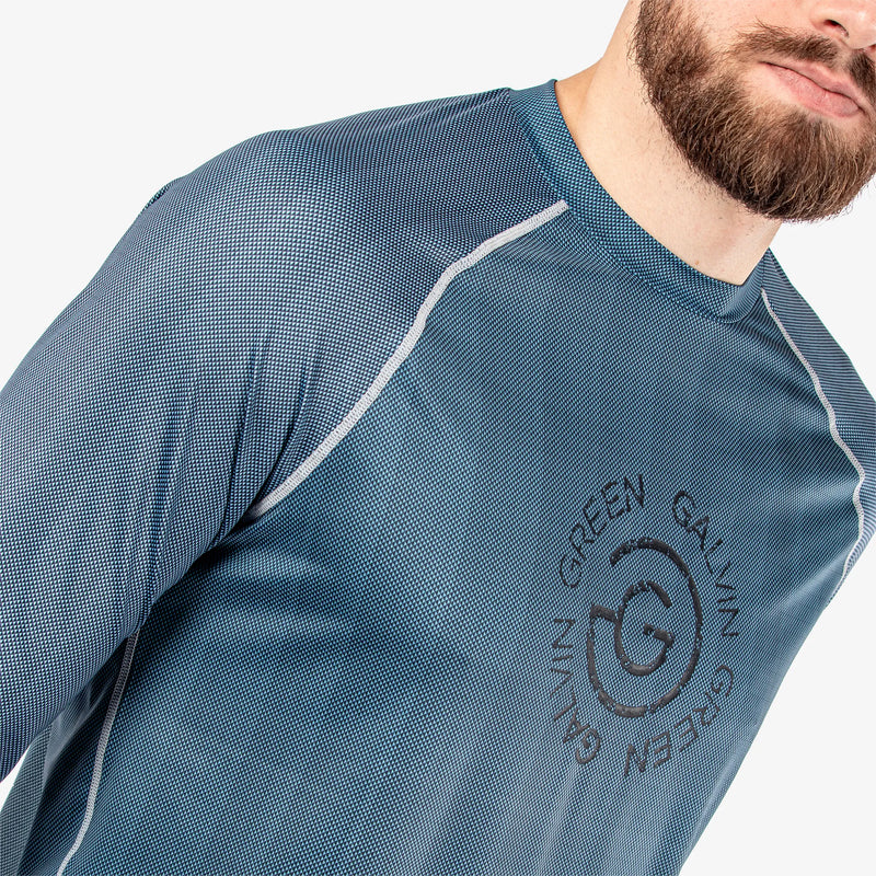 Enzo is a UV protection golf top for Men in the color Navy/Blue(4)