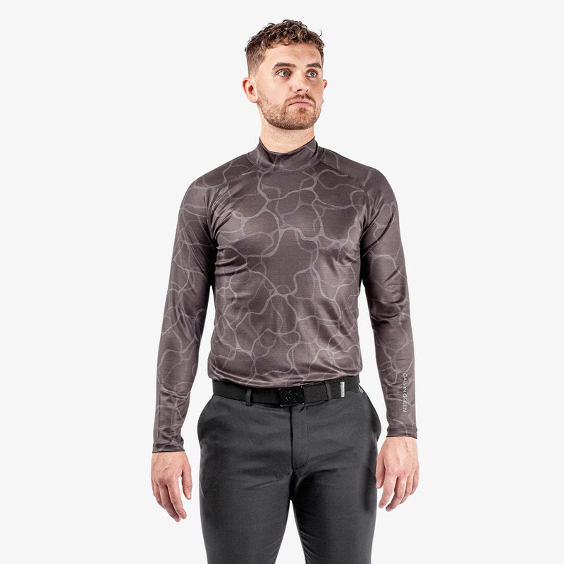 Ethan is a Thermal base layer golf top for Men in the color Black/Sharkskin(1)