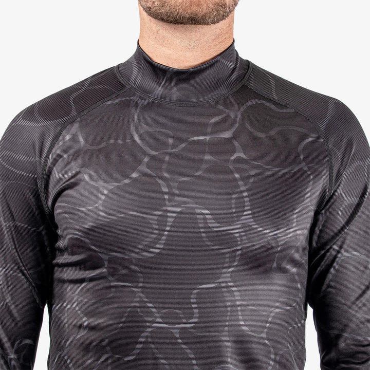 Ethan is a Thermal base layer golf top for Men in the color Black/Sharkskin(4)