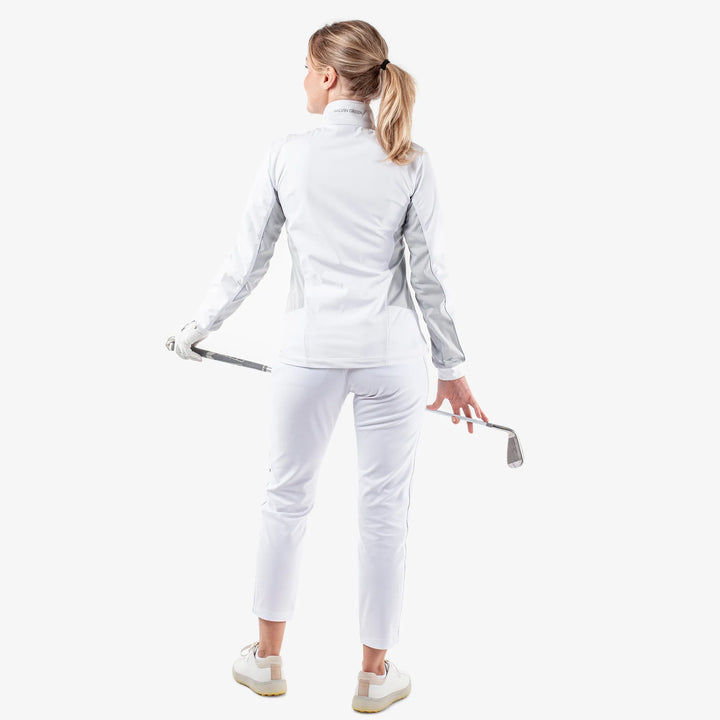 Larissa is a Windproof and water repellent golf jacket for Women in the color White/Cool Grey(8)