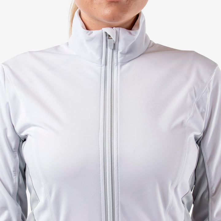 Larissa is a Windproof and water repellent golf jacket for Women in the color White/Cool Grey(3)