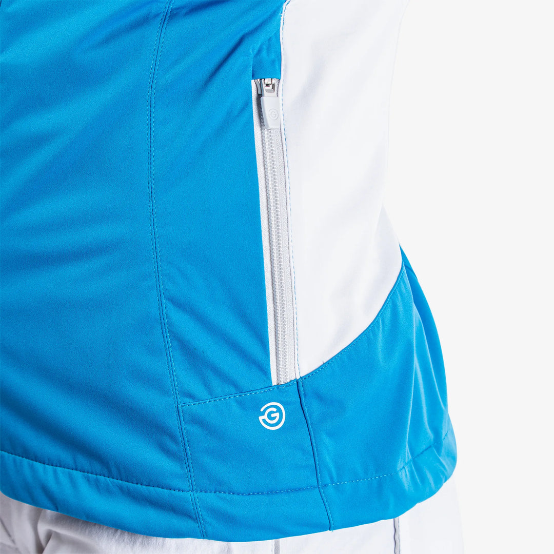 Larissa is a Windproof and water repellent golf jacket for Women in the color Blue/White(6)