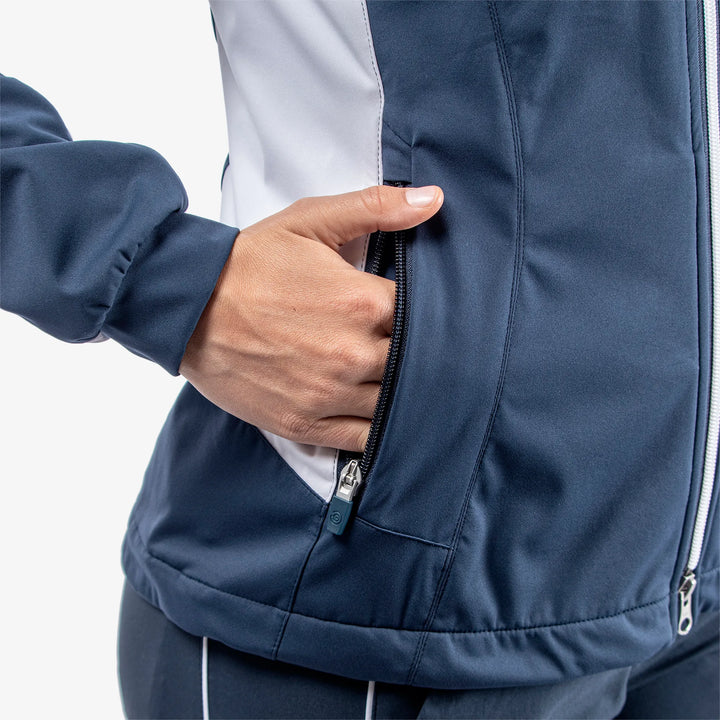 Larissa is a Windproof and water repellent golf jacket for Women in the color Navy/White(6)