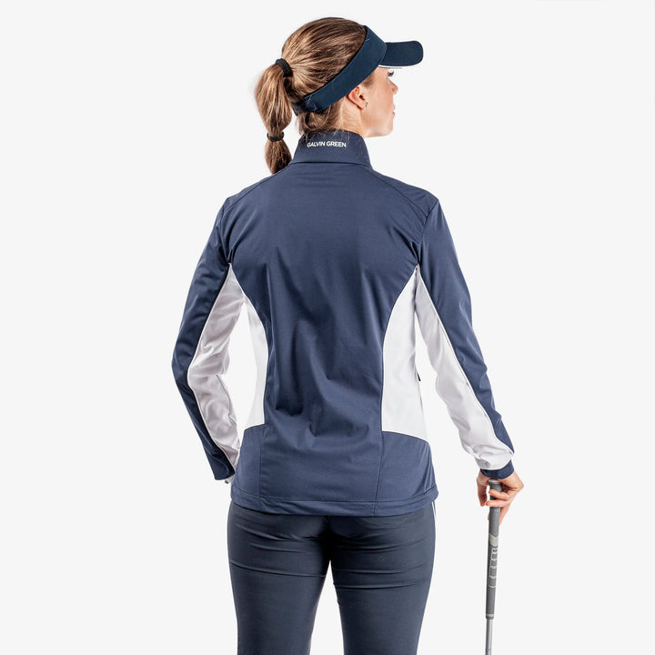 Larissa is a Windproof and water repellent golf jacket for Women in the color Navy/White(7)
