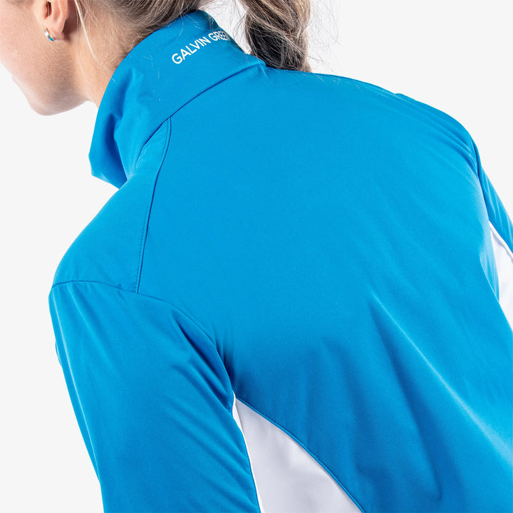 Larissa is a Windproof and water repellent golf jacket for Women in the color Blue/White(8)