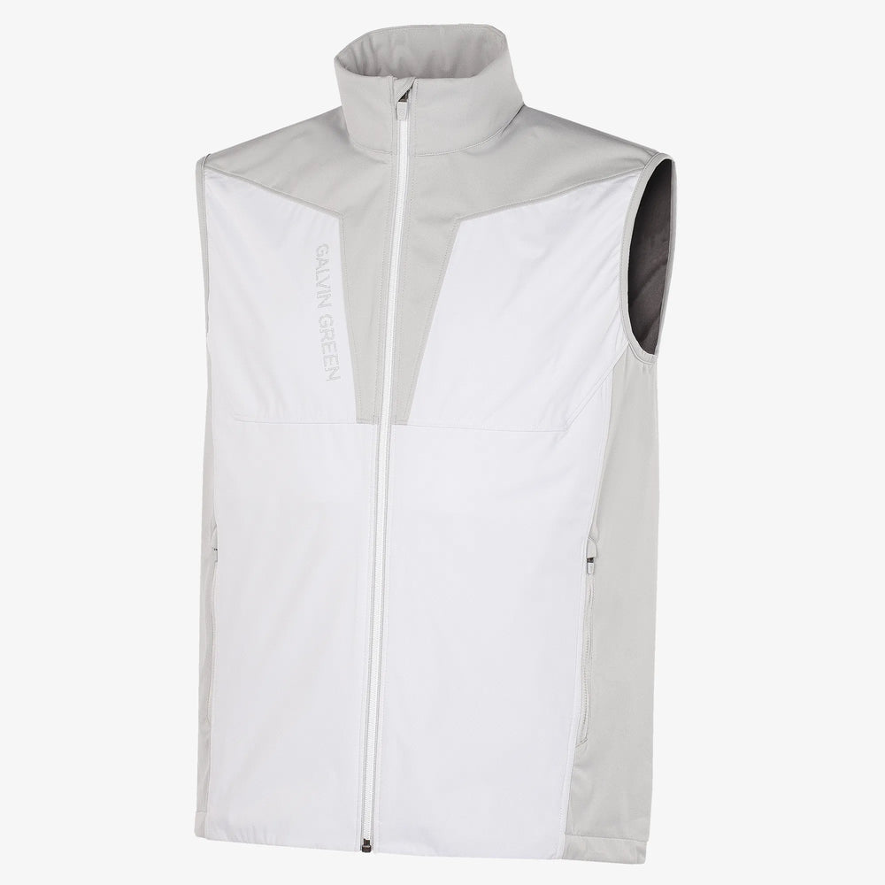 Lathan is a Windproof and water repellent golf vest for Men in the color White/Cool Grey(0)