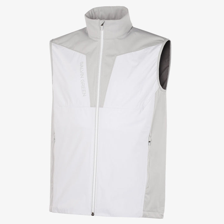 Lathan is a Windproof and water repellent golf vest for Men in the color White/Cool Grey(0)