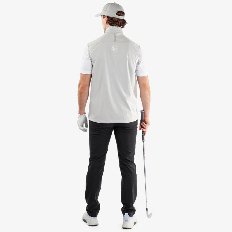 Lathan is a Windproof and water repellent golf vest for Men in the color White/Cool Grey(7)