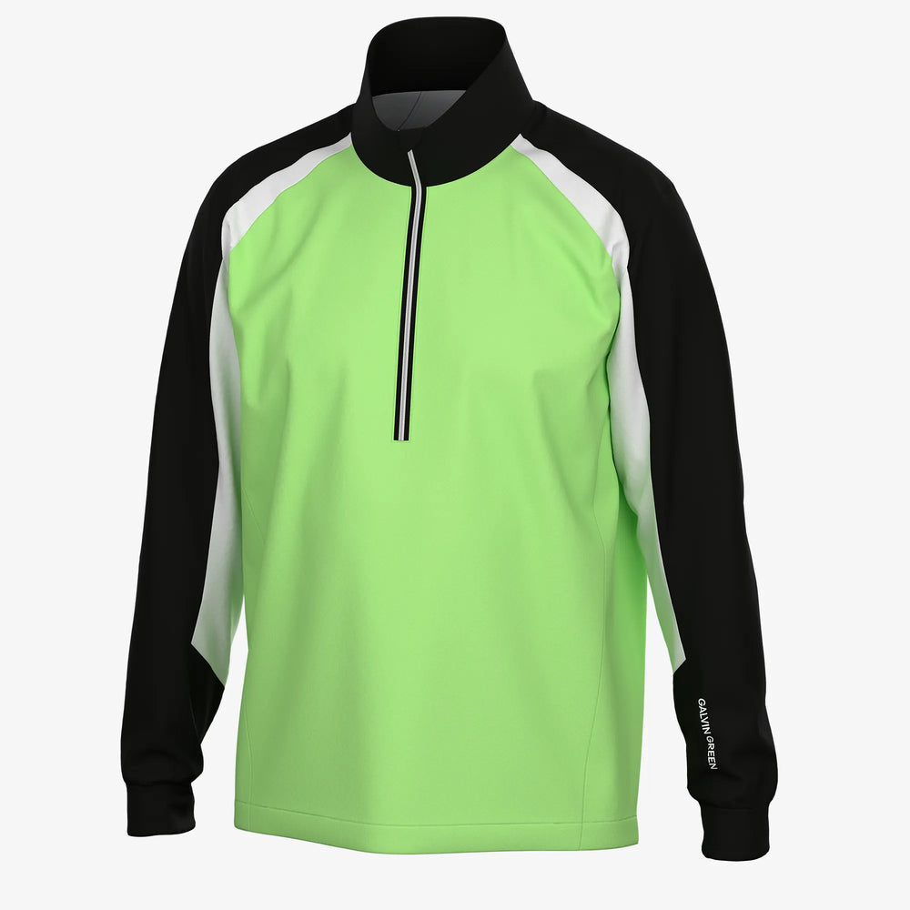 Laurent is a Windproof and water repellent golf jacket for Men in the color Fresh Green/Black(0)