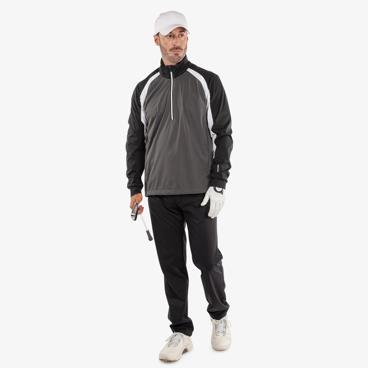 Laurent is a Windproof and water repellent golf jacket for Men in the color Forged Iron/Black (2)