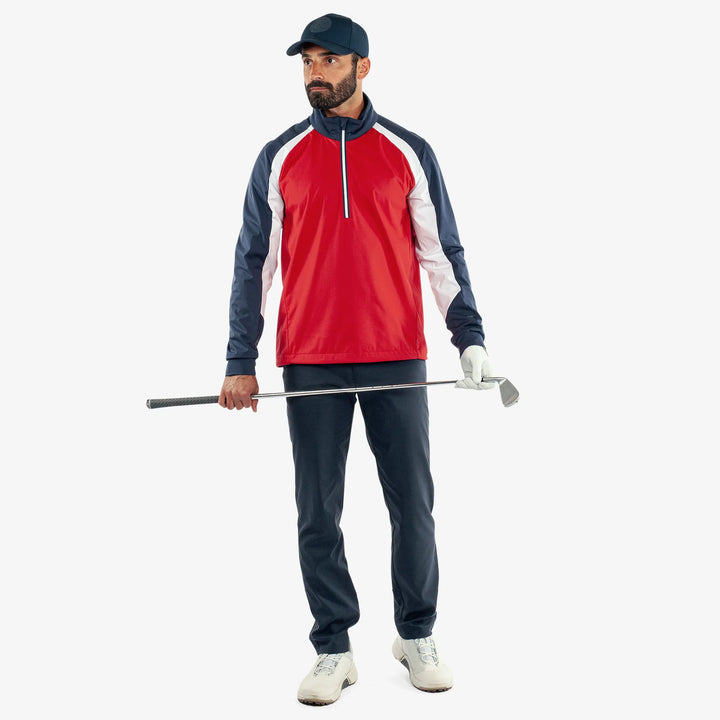 Laurent is a Windproof and water repellent golf jacket for Men in the color Red/Navy(2)