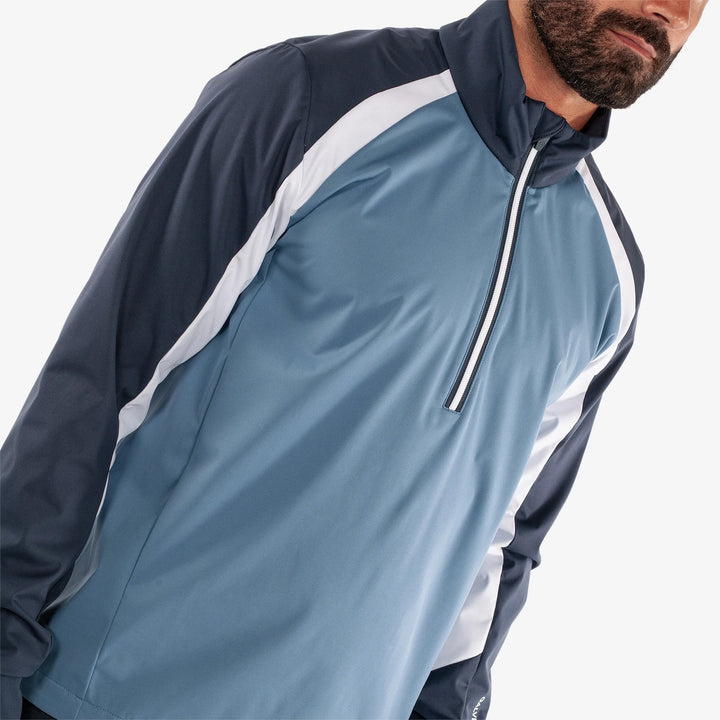 Laurent is a Windproof and water repellent golf jacket for Men in the color Moonlight Blue/Navy(3)