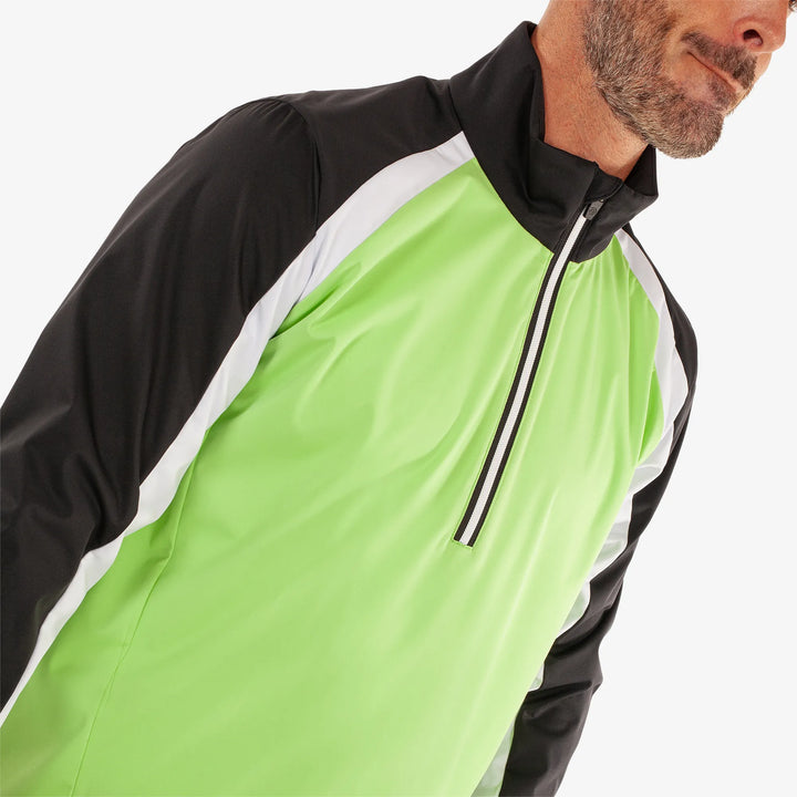 Laurent is a Windproof and water repellent golf jacket for Men in the color Fresh Green/Black(3)