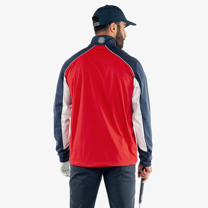Laurent is a Windproof and water repellent golf jacket for Men in the color Red/Navy(4)