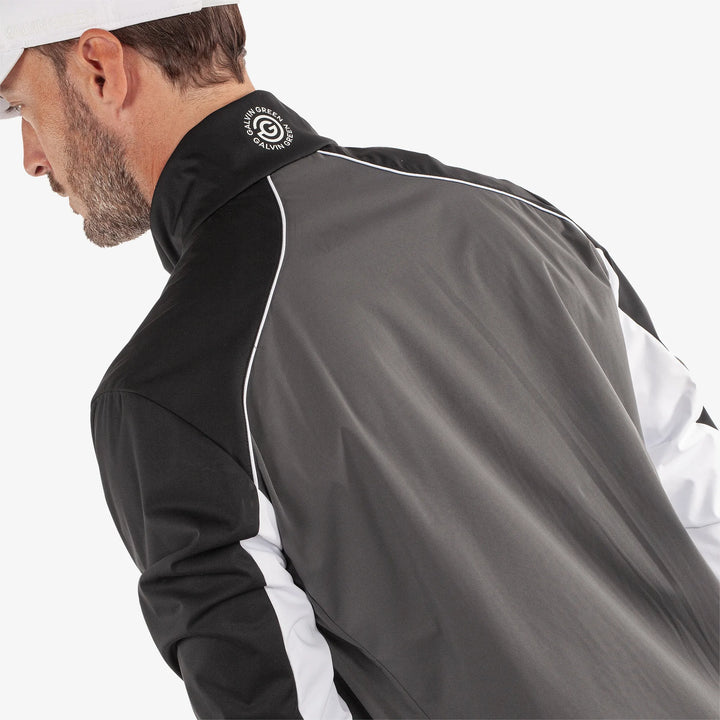Laurent is a Windproof and water repellent golf jacket for Men in the color Forged Iron/Black (5)