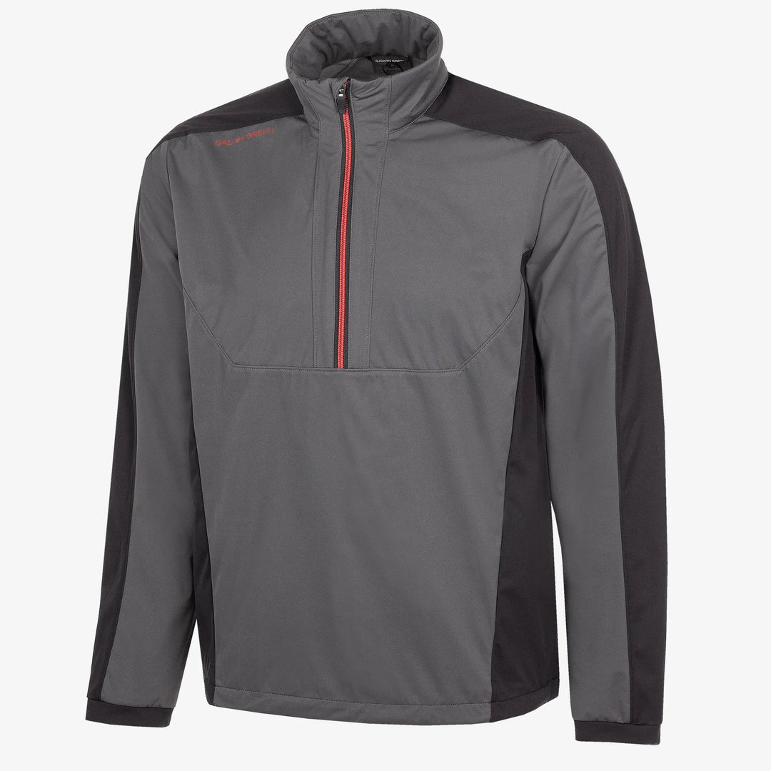 Lawrence is a Windproof and water repellent golf jacket for Men in the color Forged Iron/Black/Red(0)