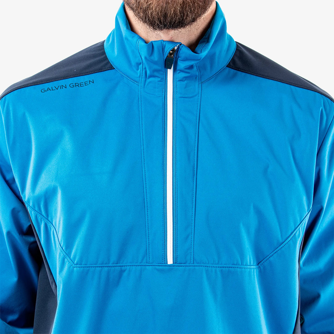 Lawrence is a Windproof and water repellent golf jacket for Men in the color Blue/Navy/White(3)