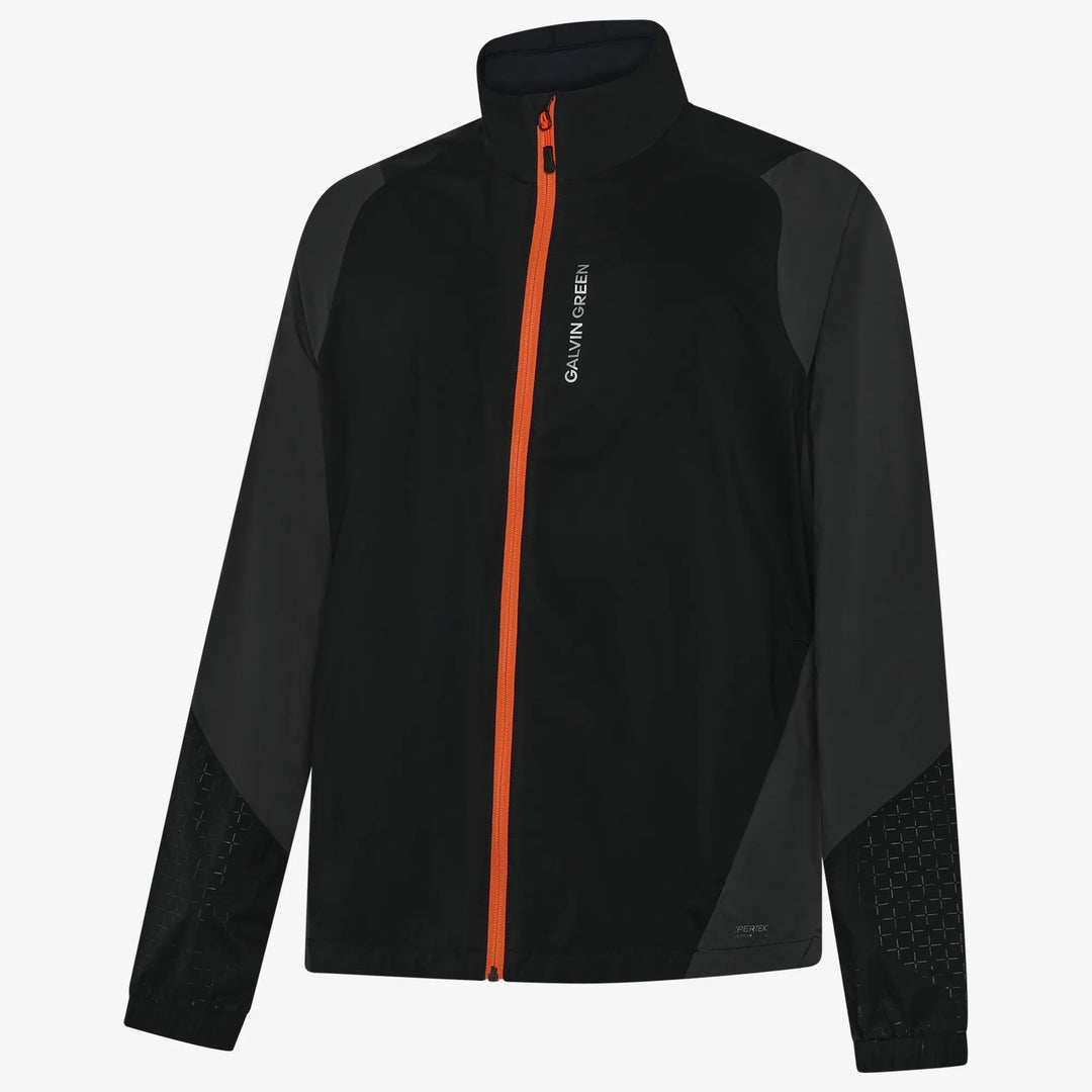 Leandro is a Windproof and water repellent golf jacket for Men in the color Black/Forged Iron(0)