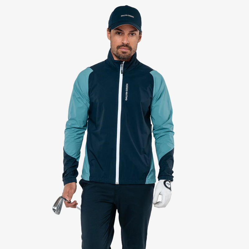 Leandro is a Windproof and water repellent golf jacket for Men in the color Navy/Storm Blue(1)