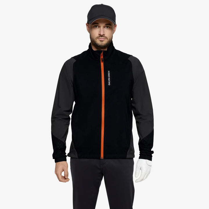 Leandro is a Windproof and water repellent golf jacket for Men in the color Black/Forged Iron(1)