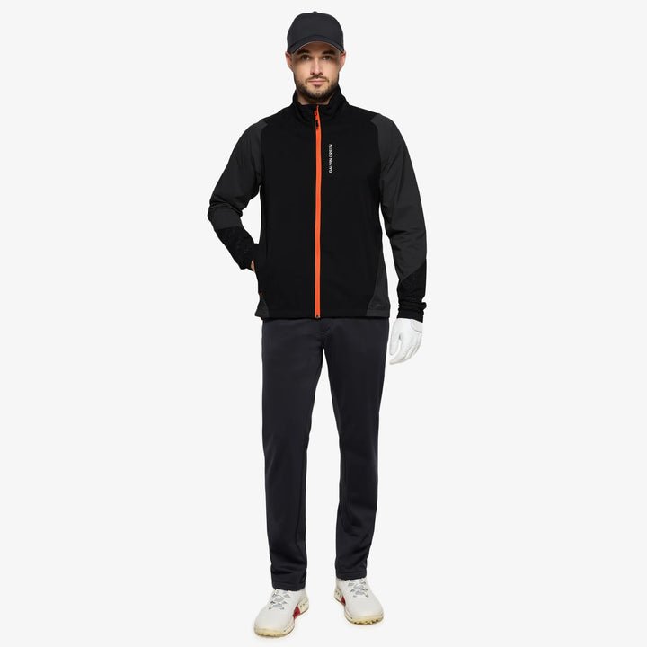 Leandro is a Windproof and water repellent golf jacket for Men in the color Black/Forged Iron(2)