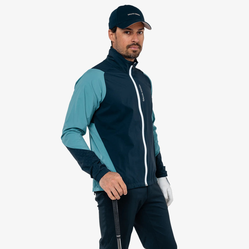 Leandro is a Windproof and water repellent golf jacket for Men in the color Navy/Storm Blue(3)