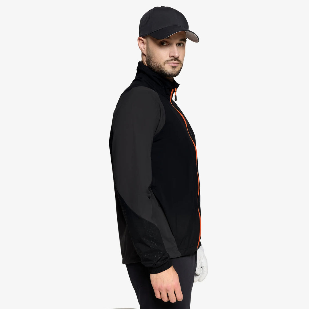 Leandro is a Windproof and water repellent golf jacket for Men in the color Black/Forged Iron(3)