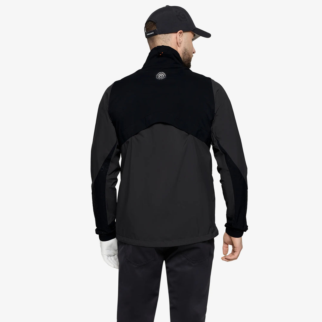 Leandro is a Windproof and water repellent golf jacket for Men in the color Black/Forged Iron(4)