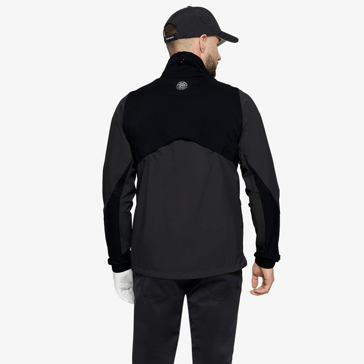 Leandro is a Windproof and water repellent golf jacket for Men in the color Black/Forged Iron(4)
