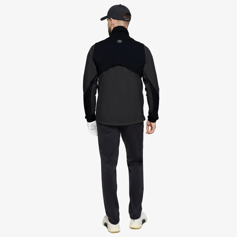 Leandro is a Windproof and water repellent golf jacket for Men in the color Black/Forged Iron(5)