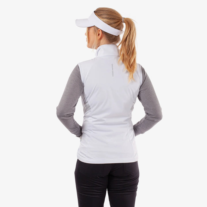 Lea is a Windproof and water repellent golf vest for Women in the color White/Cool Grey(5)