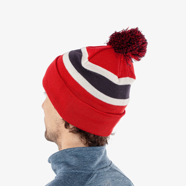 Leighton is a Insulating golf hat in the color Navy/Red/White(3)