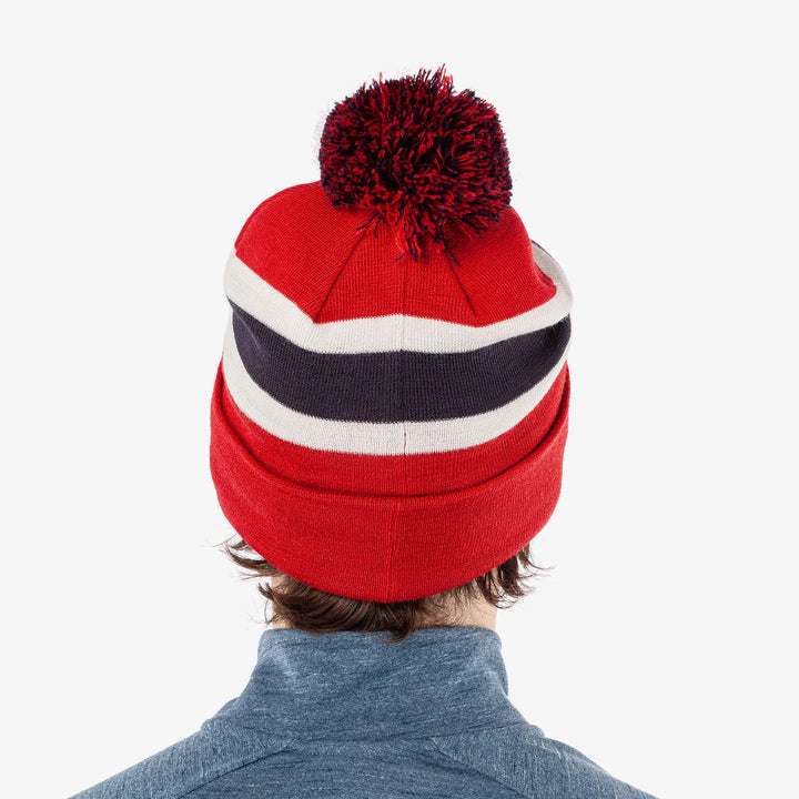 Leighton is a Insulating golf hat in the color Navy/Red/White(4)