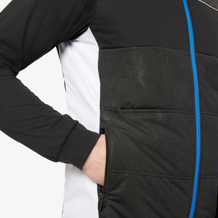 Lennon is a Windproof and water repellent golf jacket for Men in the color Black/White/Royal Blue(3)