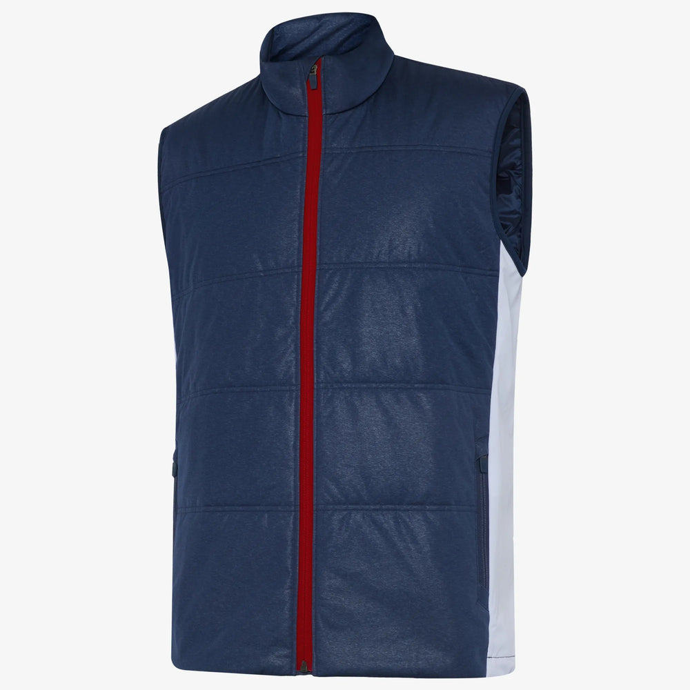 Lennox is a Windproof and water repellent golf vest for Men in the color Navy/White/Red(0)