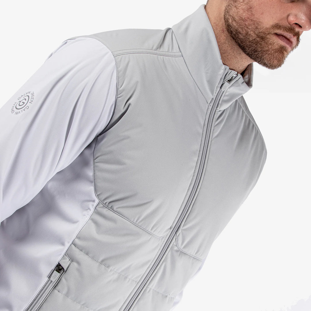 Leonard is a Windproof and water repellent golf jacket for Men in the color Cool Grey/White(4)