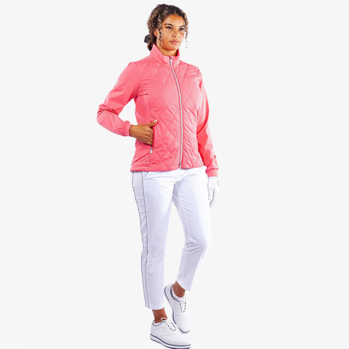Leora is a Windproof and water repellent golf jacket for Women in the color Camelia Rose(2)