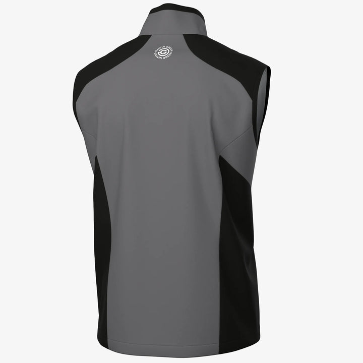 Leo is a Windproof and water repellent golf vest for Men in the color Forged Iron/Black (8)