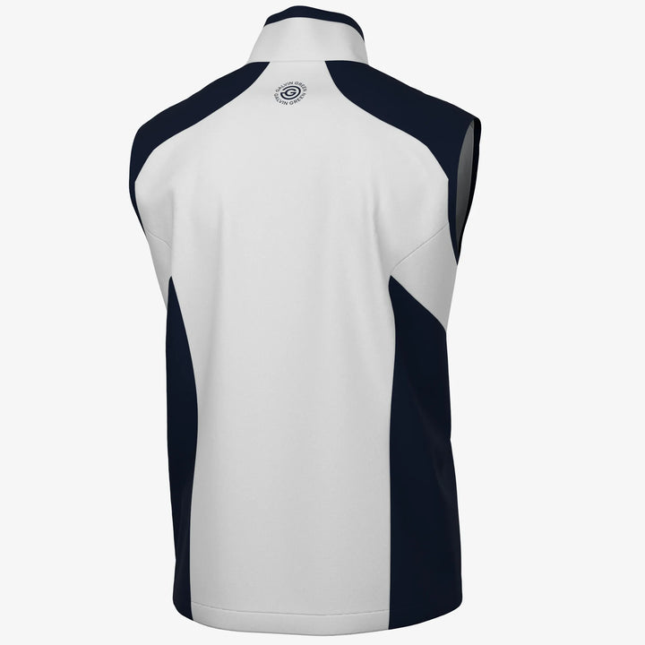 Leo is a Windproof and water repellent golf vest for Men in the color White/Navy(8)