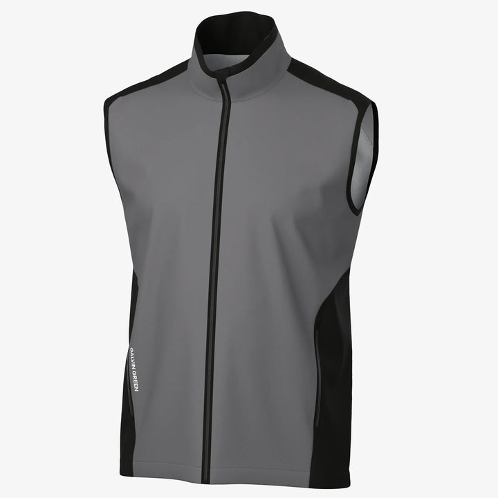Leo is a Windproof and water repellent golf vest for Men in the color Forged Iron/Black (0)